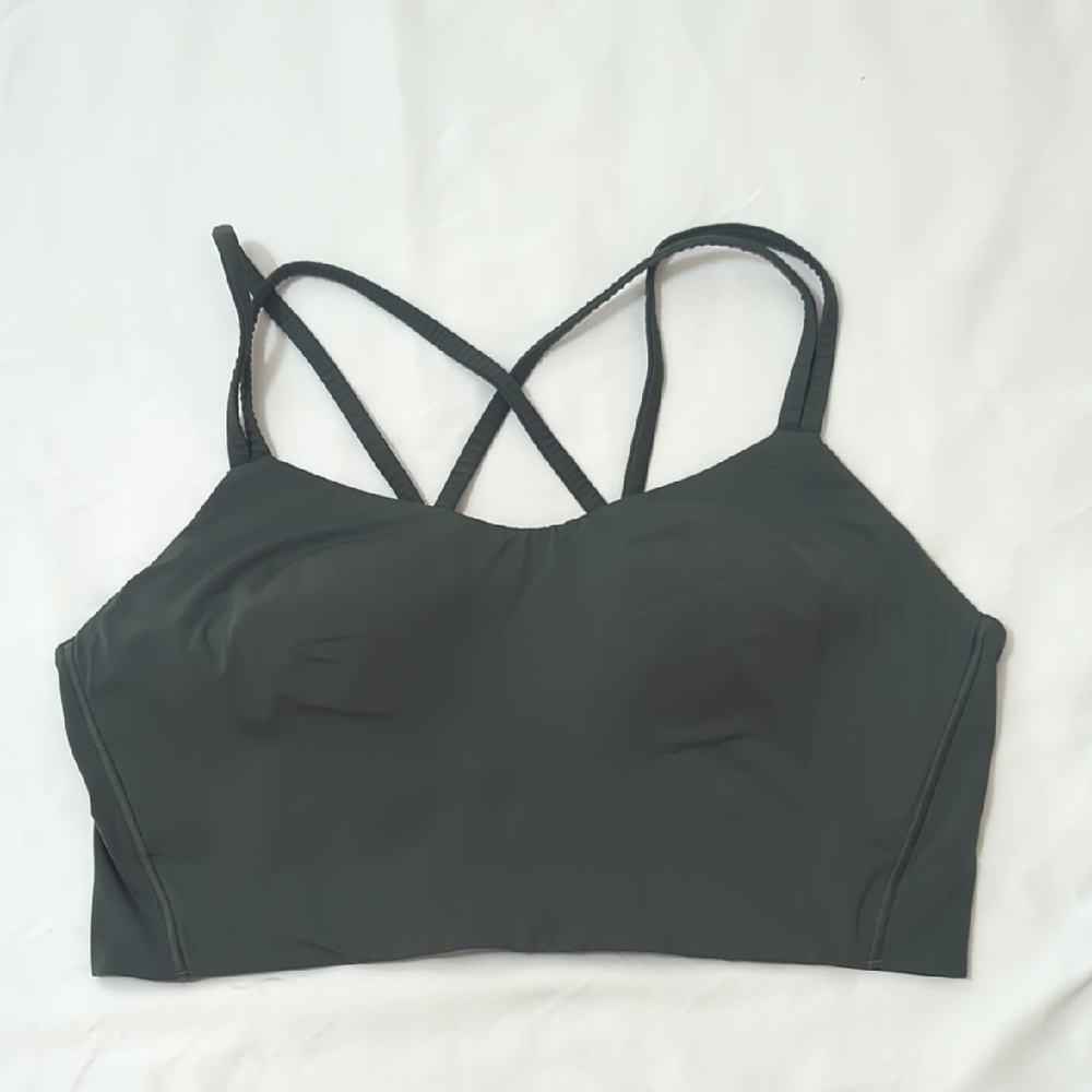 Lululemon Criss Cross Strappy Bra, Color Green, Size M